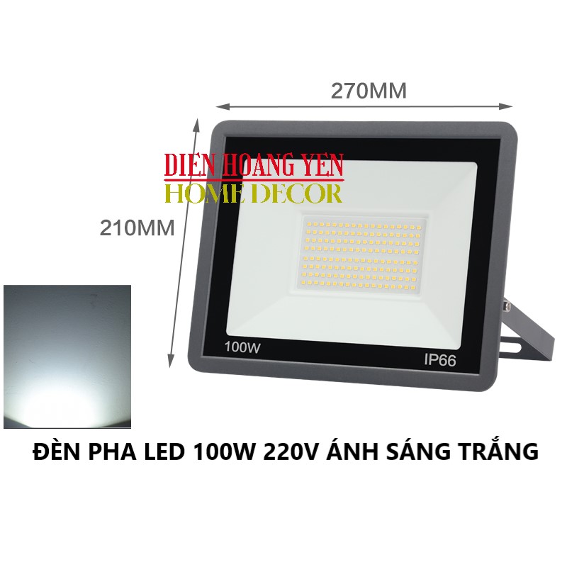 Đèn Pha Led IP66 Siêu mỏng, siêu sáng 100W (Ánh Sáng Trắng)