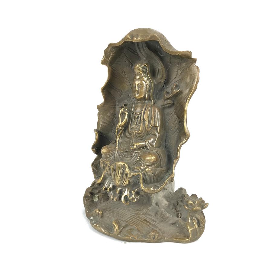 TƯỢNG ĐỒNG QUAN ÂM LÁ SEN