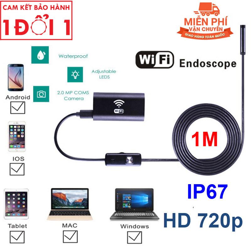 Camera nội soi độ nét cao HD720p phát Wifi dây dài 1m cho điện thoại Iphone,Android,Laptop,PC