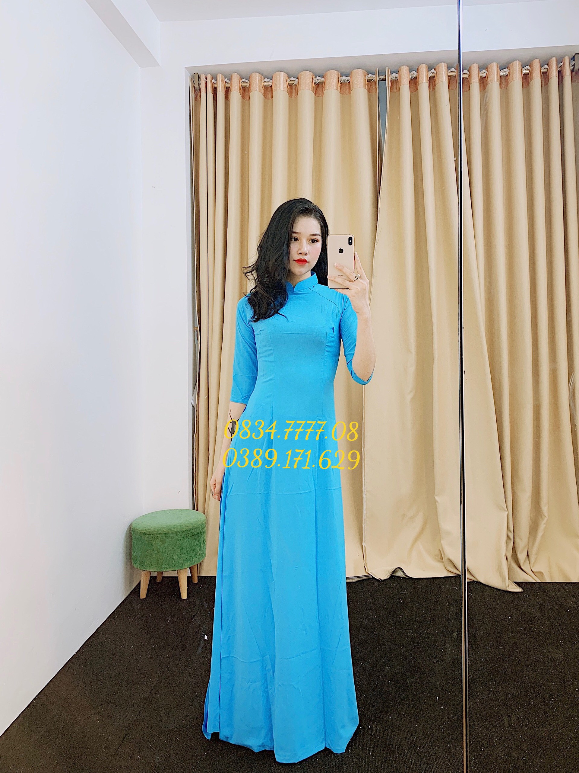{Siêu Rẻ} Áo Dài Trơn Đồng Phục Công Sở 2 Tà Lụa Nhật [Không Kèm Quần]