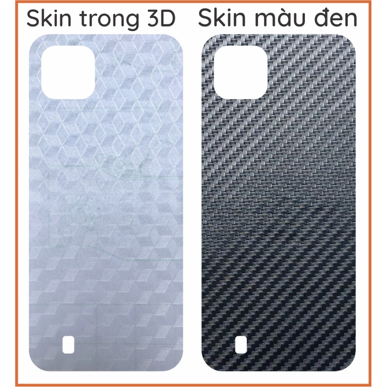 Miếng dán mặt lưng skin carbon realme c20 / realme c11 2021