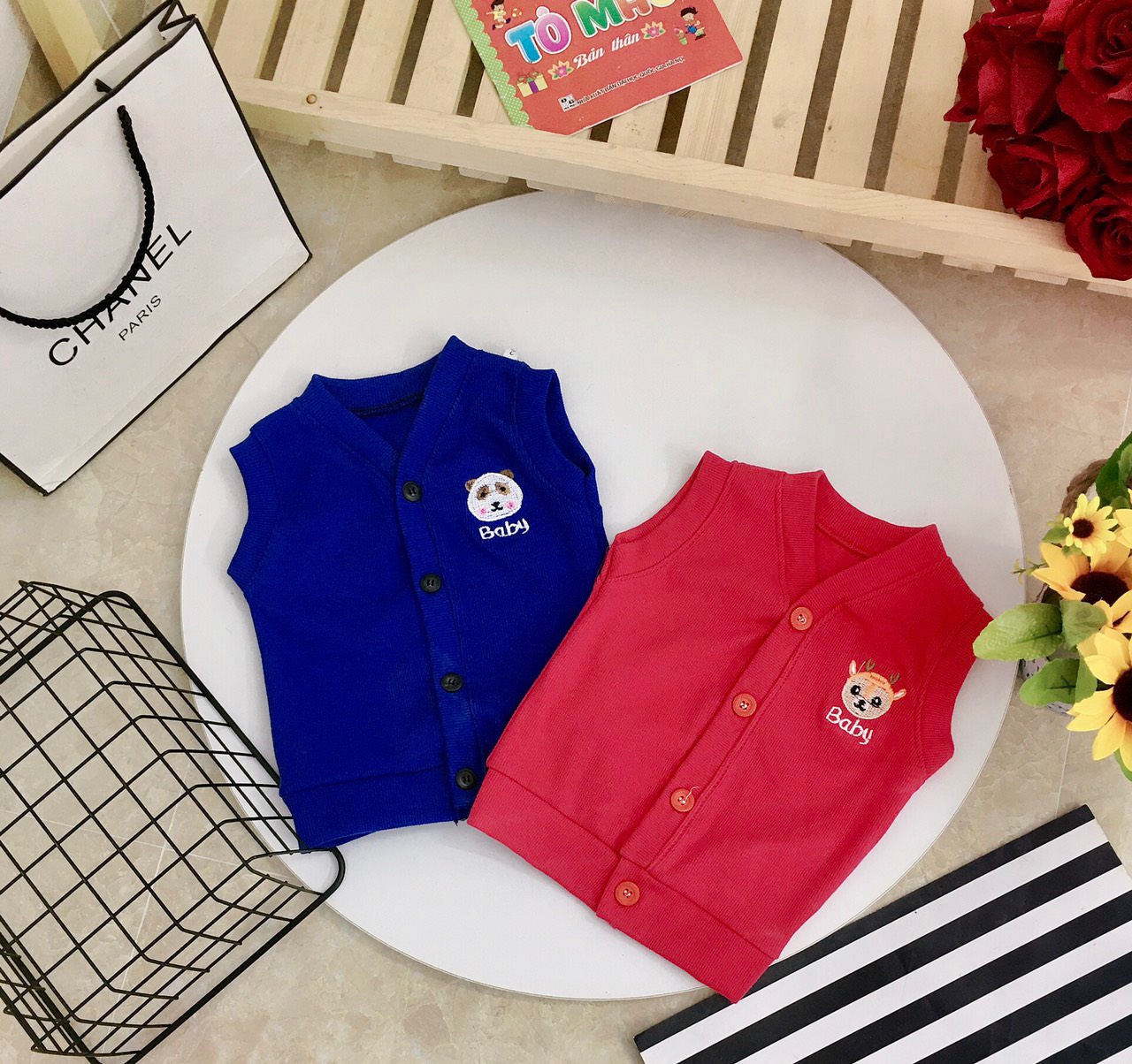 Áo gile sợi tăm cho bé từ 8-18kg