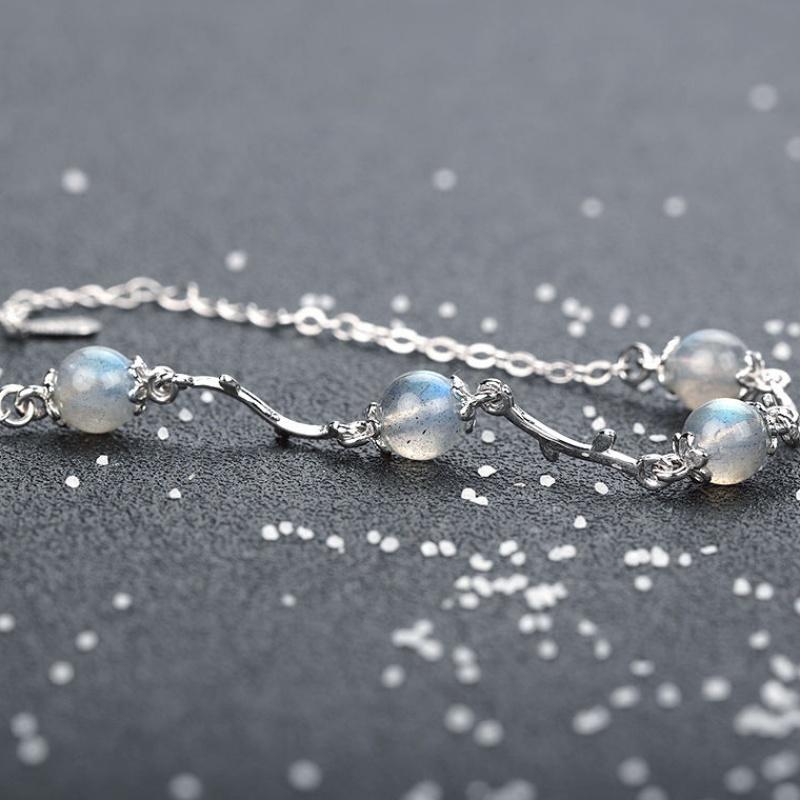 Lắc tay vòng nguyệt quế đá mặt trăng moonstone