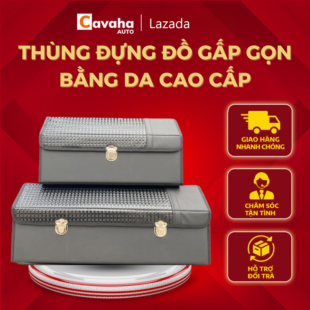 THÙNG ĐỰNG ĐỒ Ô TÔ BẰNG DA LUXURY BẢN 2024