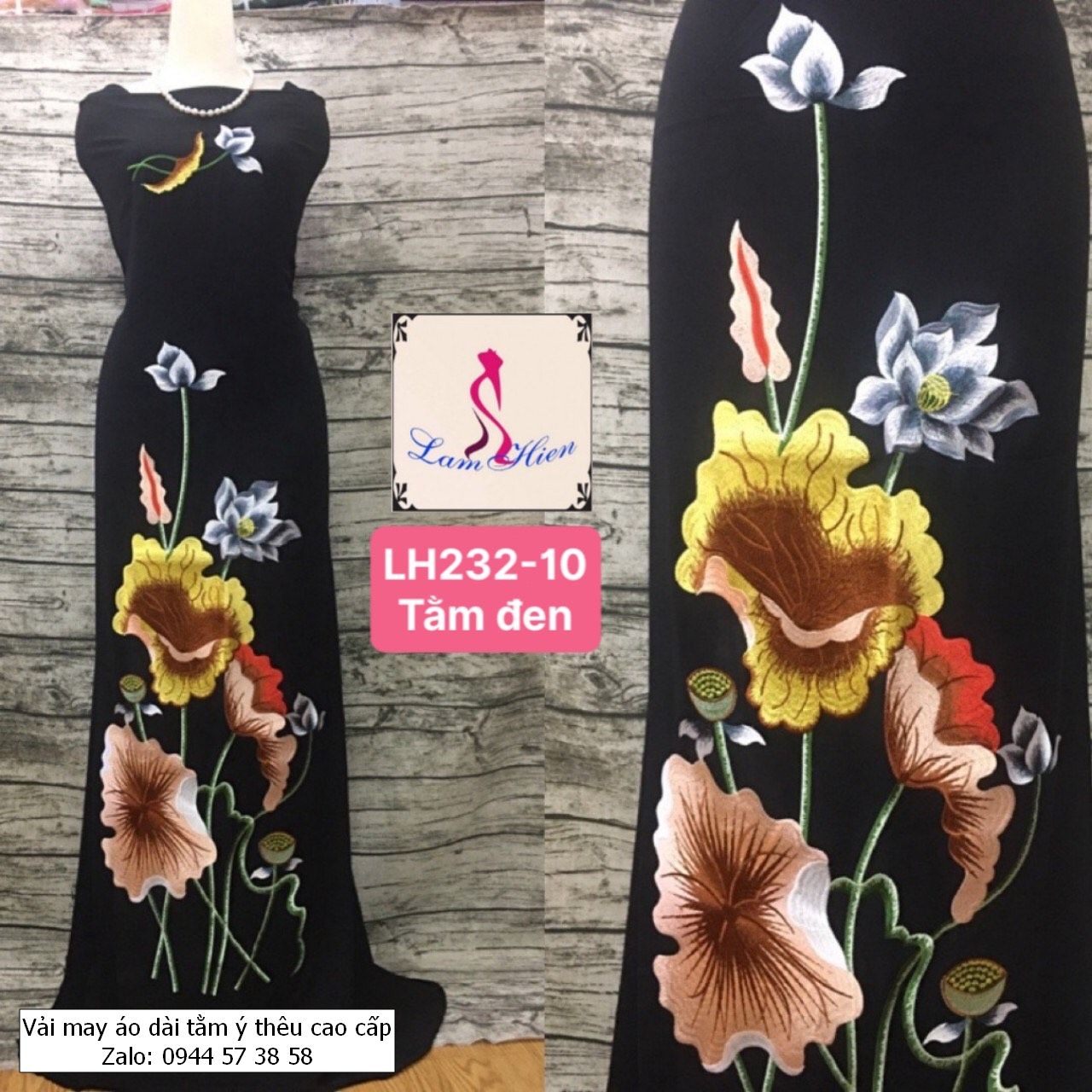 Vải áo dài thêu cao cấp modell LH232
