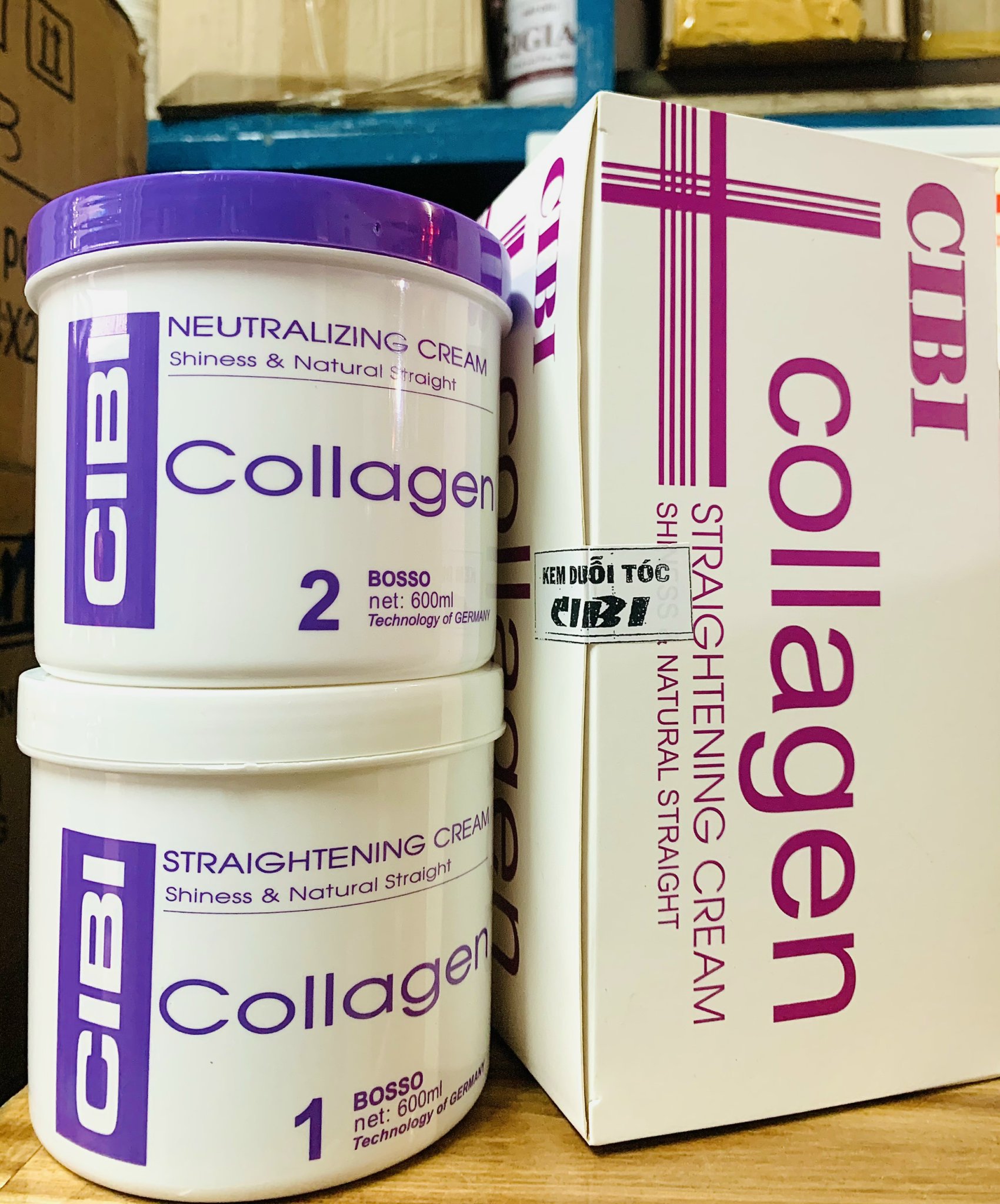 KEM DUỖI TÓC CIBI COLLAGEN, PHỤC HỒI TÓC, SỐ (1+2) X 500ML