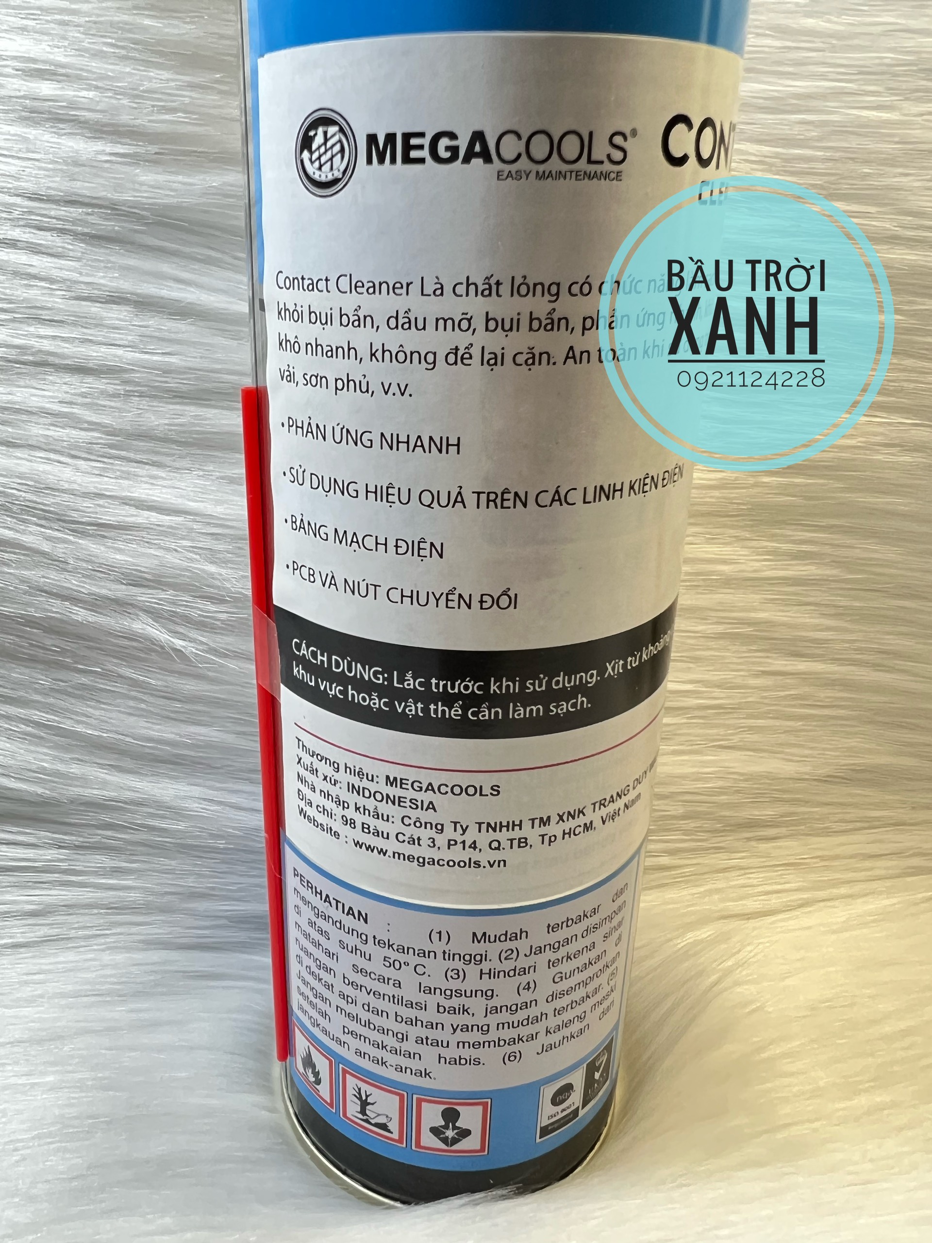 Megacools chai xịt mạch điện, vệ sinh mạch điện, kháng nước linh kiện điện tử khỏi bụi bẩn, dầu mở MEGACOOLS Contact CLEANER 500ml
