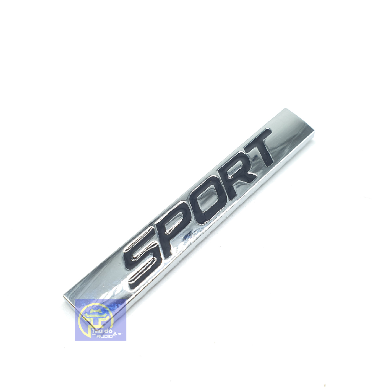 Miếng dán trang trí xe ô tô, xe máy - Chữ SPORT - chất liệu hợp kim mạ crom chữ màu đen