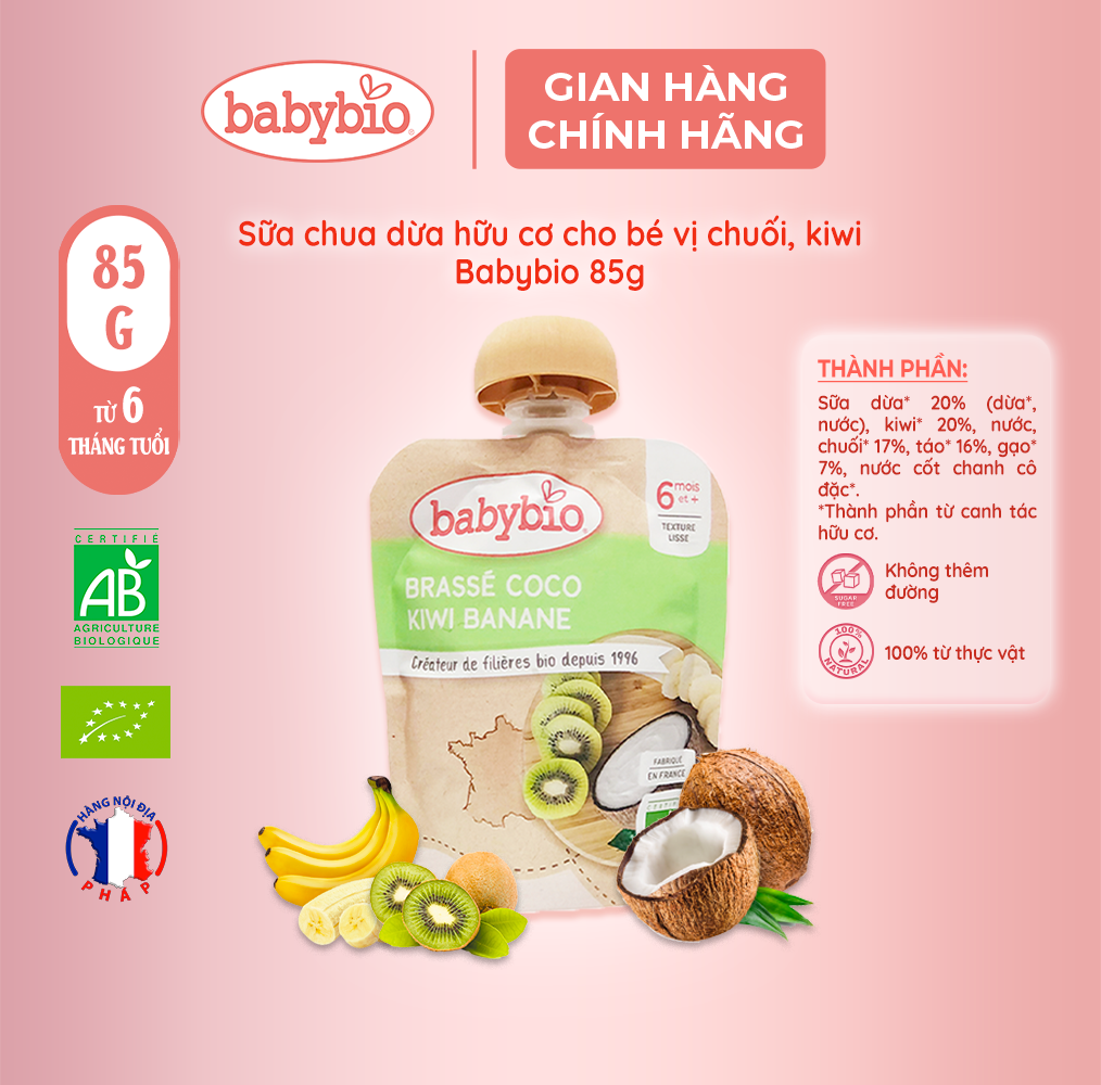 Babybio 85g organic coconut yogurt (from 6 months old)
