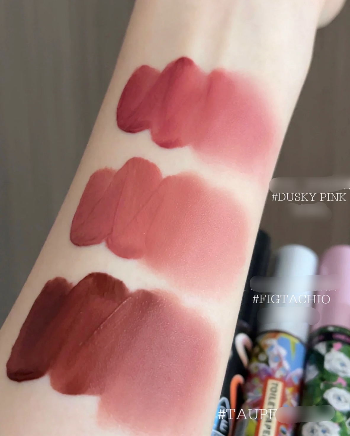 [3CE X Toiletpaper] Son Kem 3CE Velvet Lip Tint (Taupe - Figtachio - Dusky Pink)