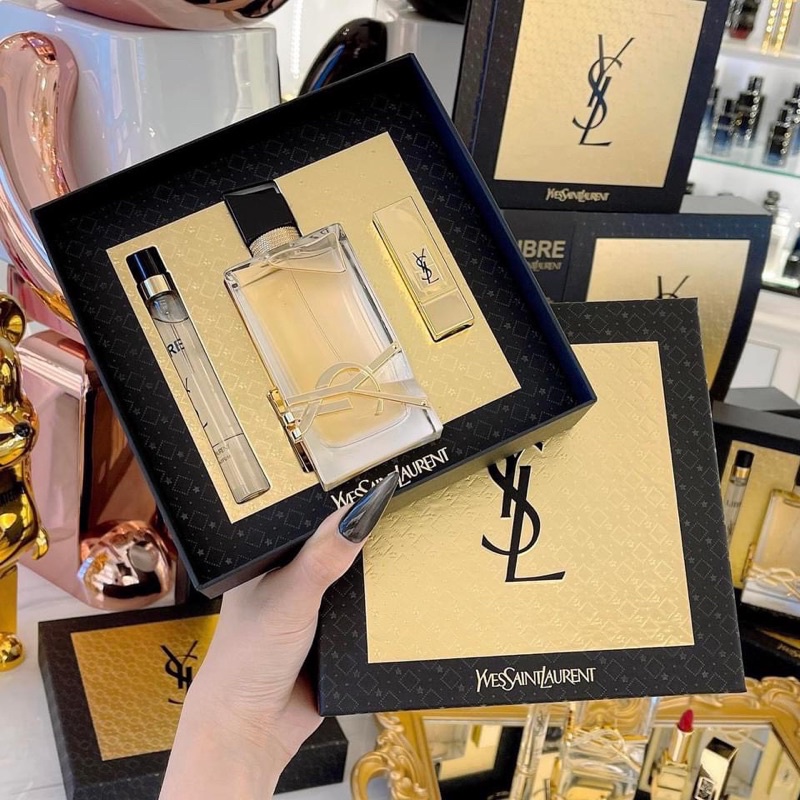 Bộ Nước Hoa Gift Set YSL Libre EDP Holiday Xmas (90ML + 10ML + Son YSL 21)