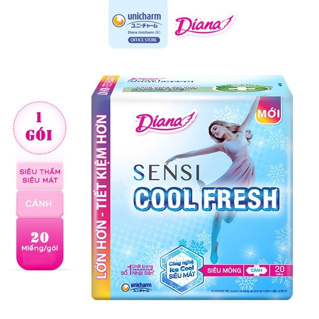 Băng Vệ Sinh Diana Sensi Cool Fresh Có Cánh (Che tên sản phẩm khi giao hàng)