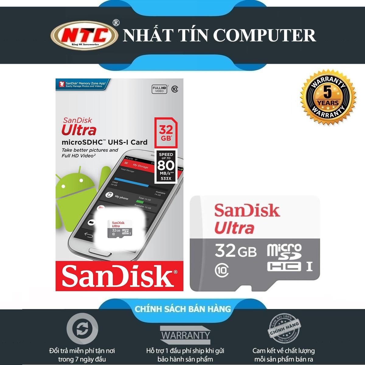 Thẻ nhớ microsdhc sandisk ultra 32gb 80mb/s