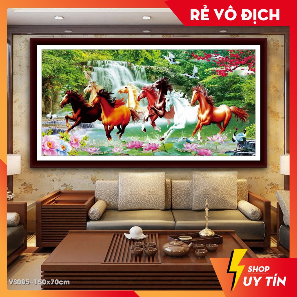 Tranh đính đá Mã Đáo Thành Công VS005 KT 150x70 cm