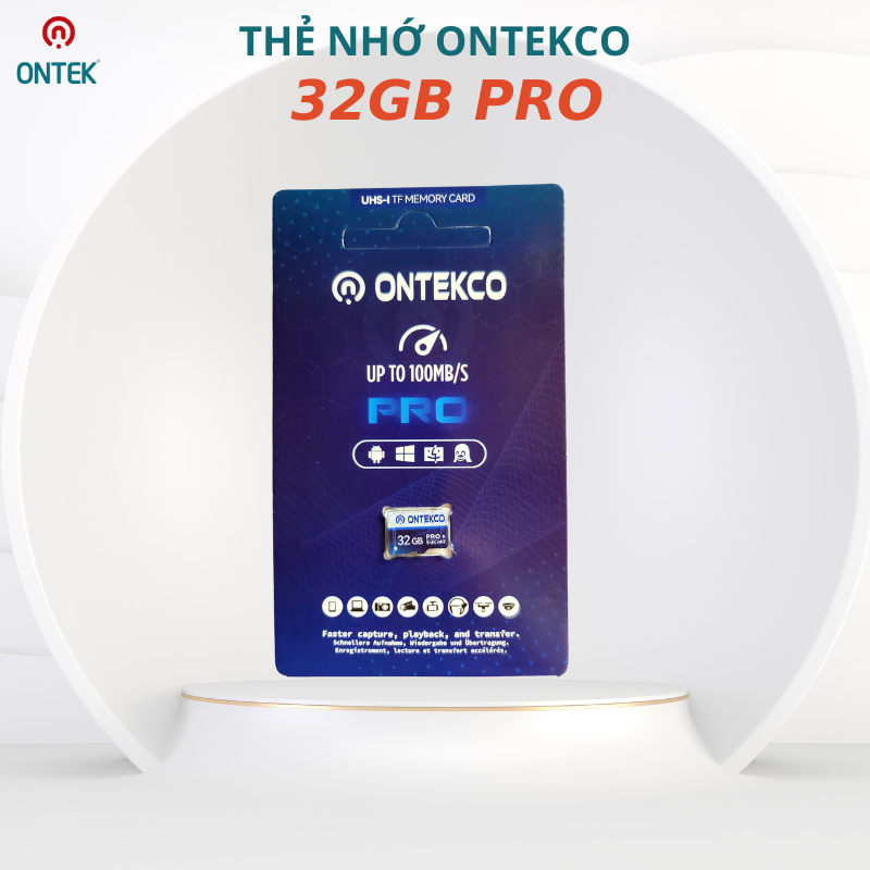 Thẻ Nhớ ONTEK PRO 32Gb Pro Tốc Độ Cao. Dùng Cho Camera hành trình ô tô, camera giám sát
