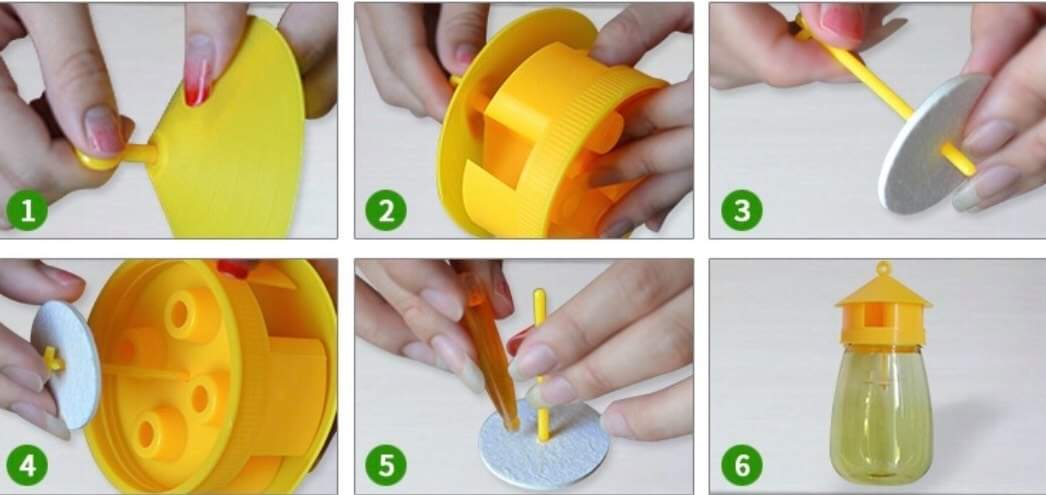 [HCM]combo 2 bộ Dụng cụ bẫy dẫn dụ ruồi vàng  kèm 2 ống chất dẩn dụ