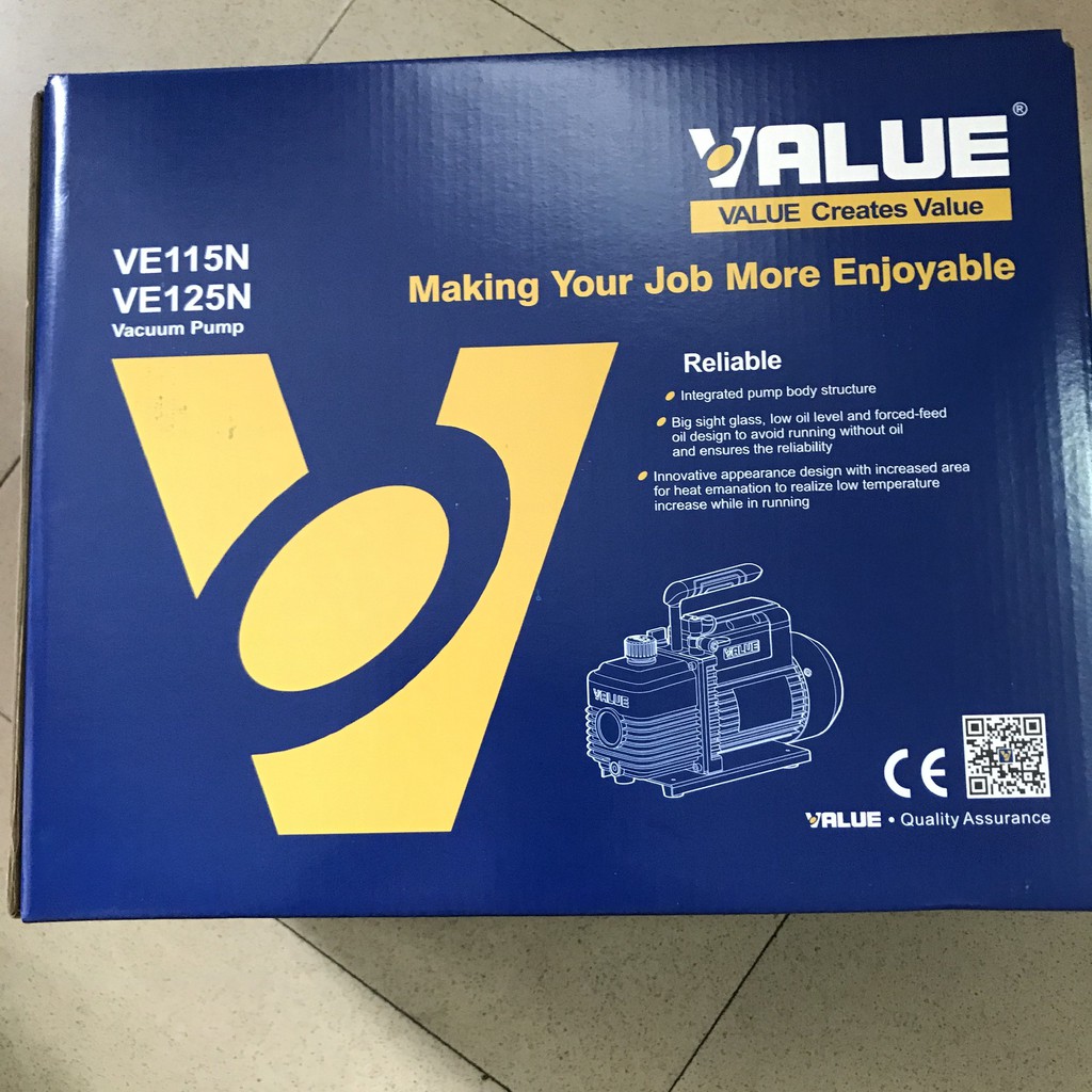 MÁY HÚT CHÂN KHÔNG ĐIỀU HÒA MÁY LẠNH VALUE 3.0 CFM (MODEL: VE125N)