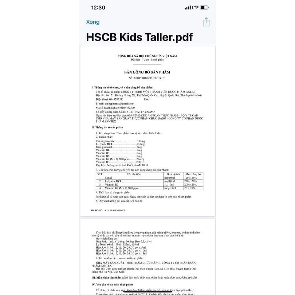 [HCM]Canxi hữu cơ kids Taller