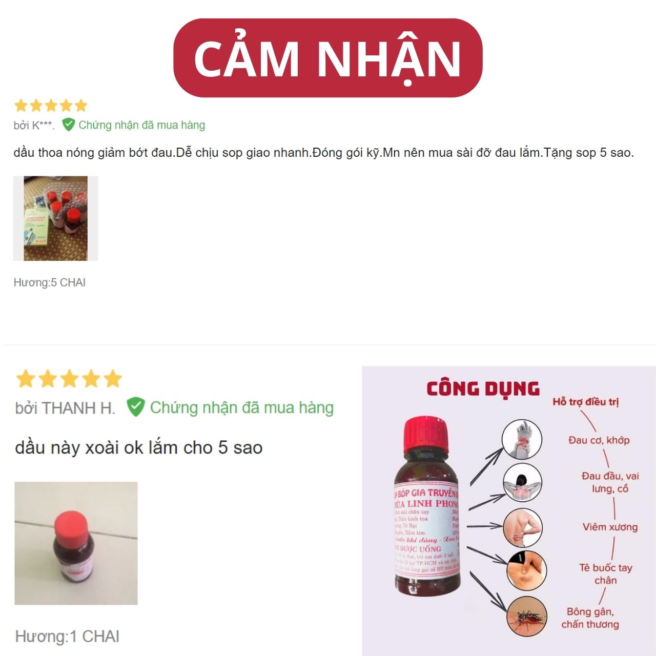 Dầu nóng xoa bóp Chùa Linh Phong