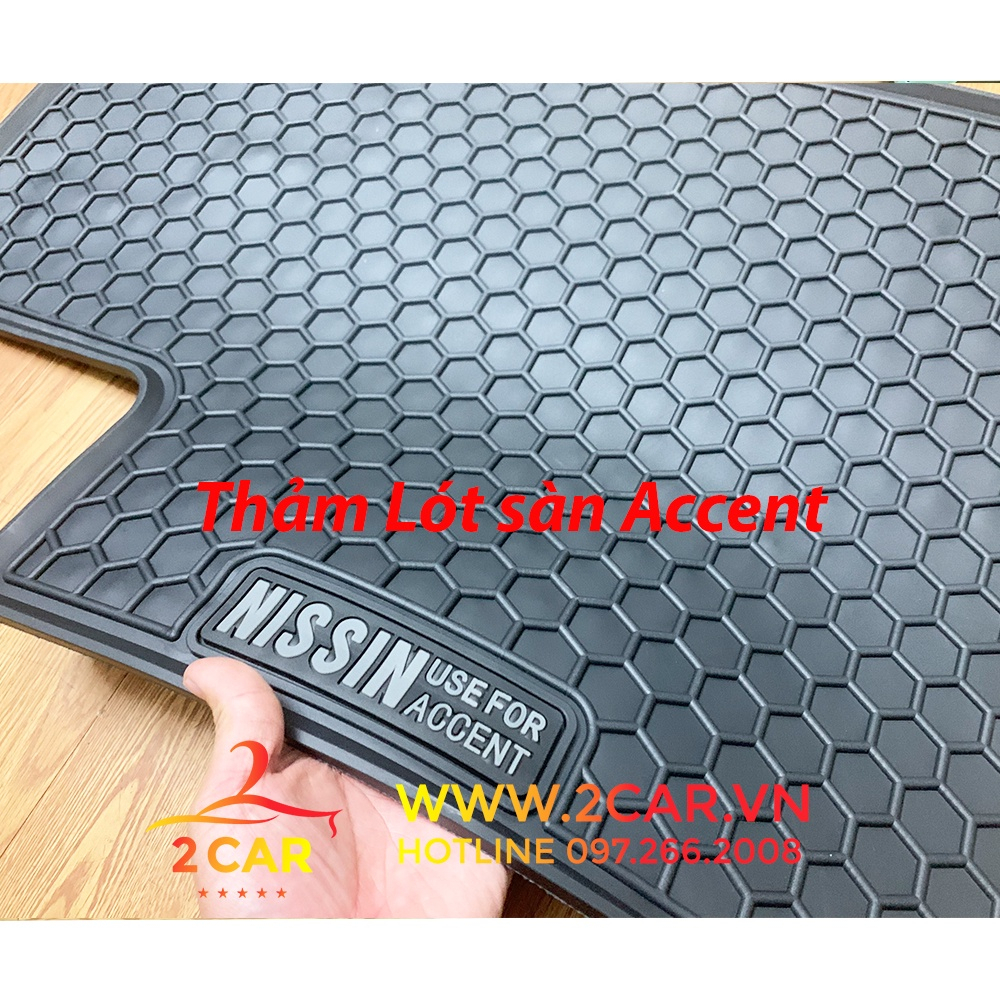 Thảm Lót Sàn Cao Su Xe Hyundai Accent 2018 đến 2021, 2022, 2023- Sàn Cao Su Đúc Không Mùi, không thấm nước, dễ dàng vệ sinh