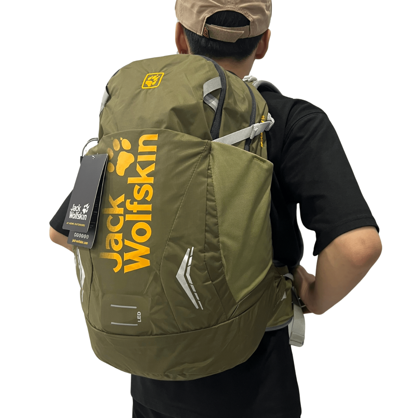 Balo leo núi du lịch jack wolfskin moab jam 18 có đai trợ lực kèm áo mưa ngăn chính lớn đại lưng