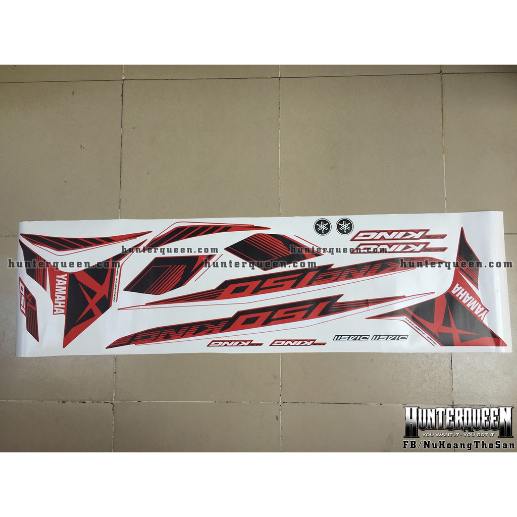 Tem Xe Exciter 150, Mx King. Tem Đỏ Đen Nhám, Dán Xe Đen
