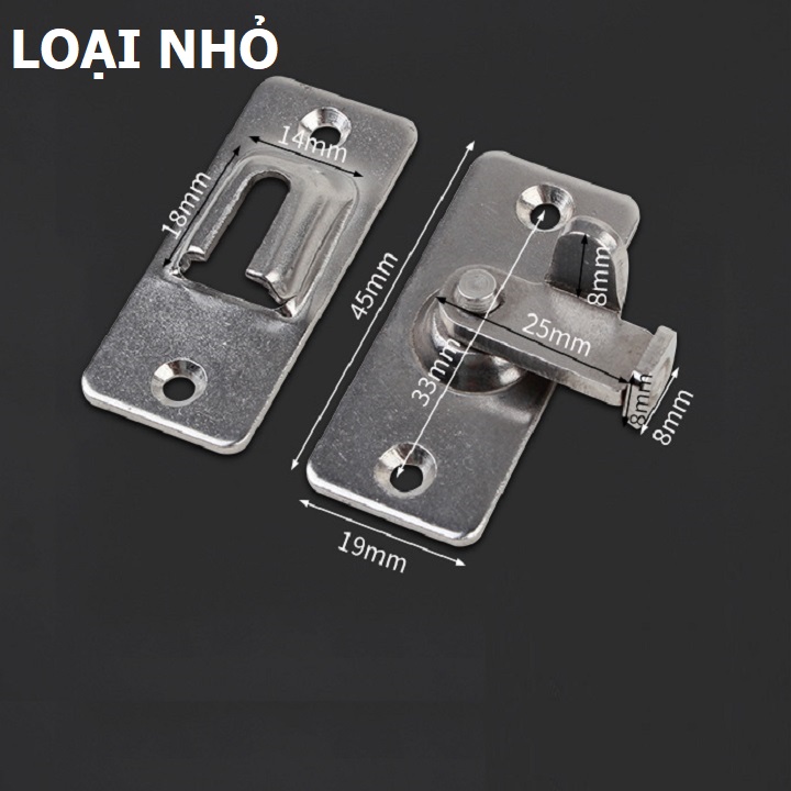 LOẠI NHỎ. CHỐT GẠT INOX. DÀNH CHO CỬA LÙA CHO CỬA TOILET, PHÒNG. TH598