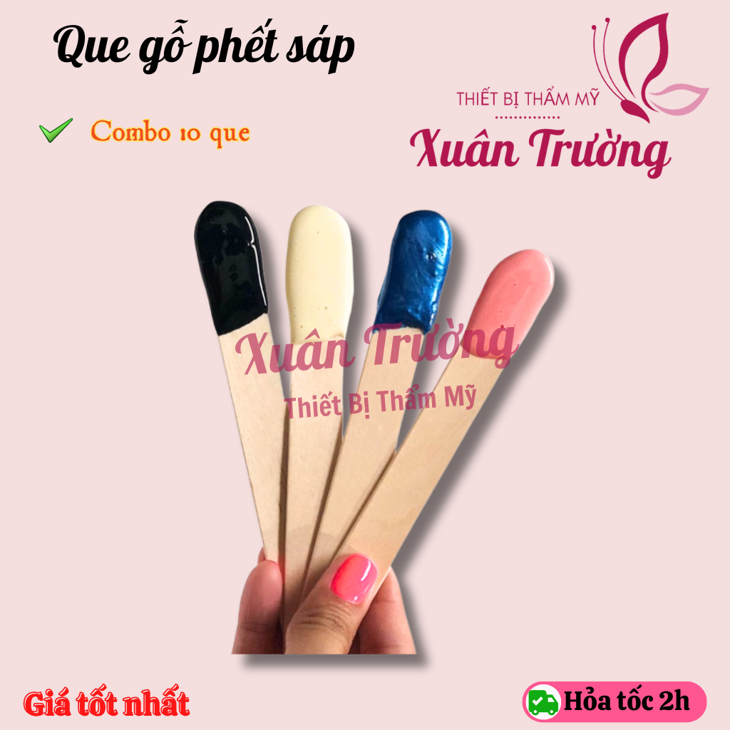Combo 10 Que gỗ phết sáp wax lông chiều dài 15cm
