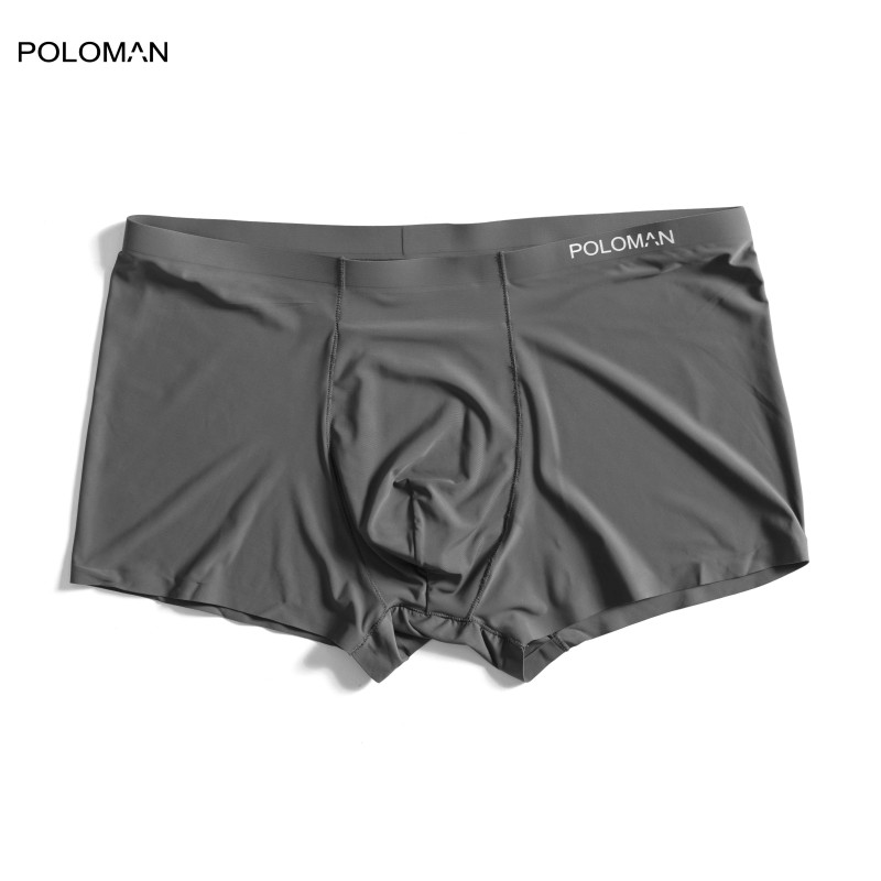 POLOMAN Quần lót Boxer nam vải lụa sữa tự nhiên 100% thoáng khí,co giãn cao cấp