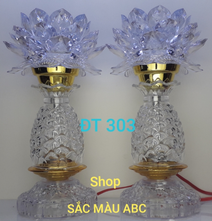 Bộ 2 đèn thờ Led Sen Thơm đổi nhiều màu rât đẹp