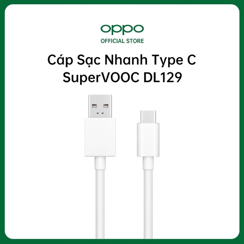 Cáp Type C SuperVOOC 1m OPPO DL129 Trắng