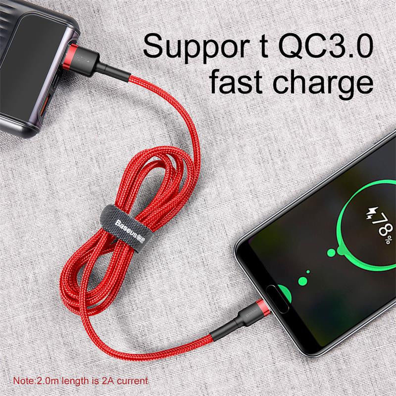 Cáp sạc  Baseus Cafule Type C 1m và 2m cho Samsung S8/S9/ Note8/ Note9/ Xiaomi/ Huawei/ Oppo/Nokia