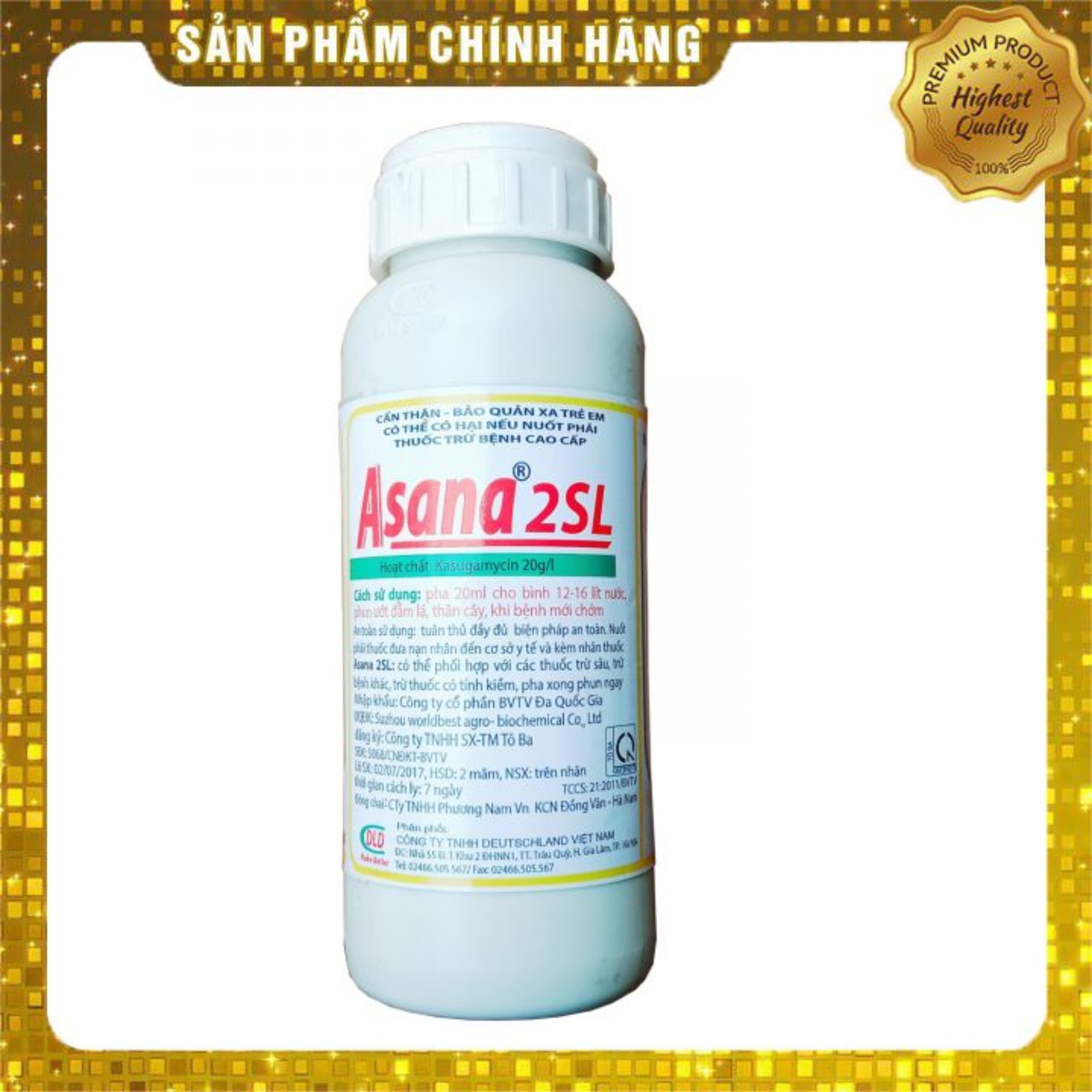Thuoc trừ bệnh Asana 2SL (450ml) trừ sẹo cam, héo xanh, thối nhũn, bạc lá trên lúa và các loại cây ăn quả