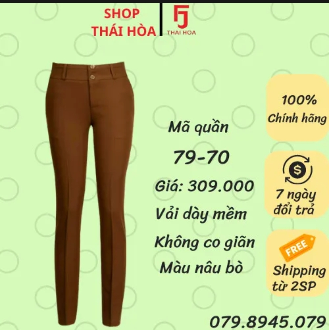 Quần tây Thái Hòa vải dày form chuẩn 79-17