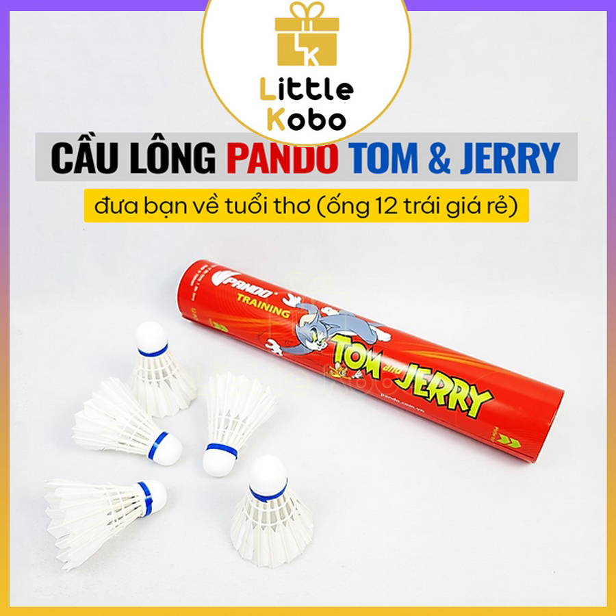 Ống cầu lông pando tom jerry tom xanh tom đỏ chất lượng cao 12 trái quả cầu lông dùng tập luyện thi đấu phụ kiện