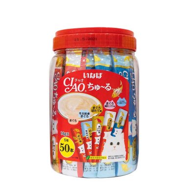Súp thưởng Ciao Churu Thái cho mèo đủ vị hũ 50 thanh