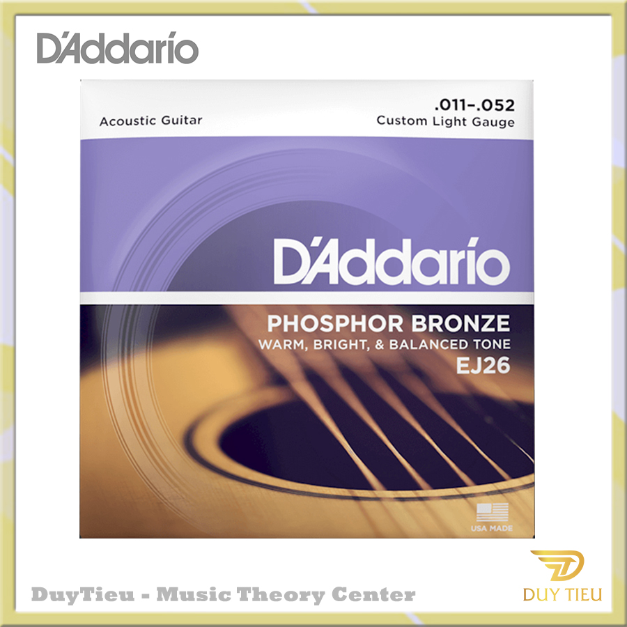 D'addario EJ26 - Custom Light Acoustic Guitar Strings - DuytieuGuitar DT020