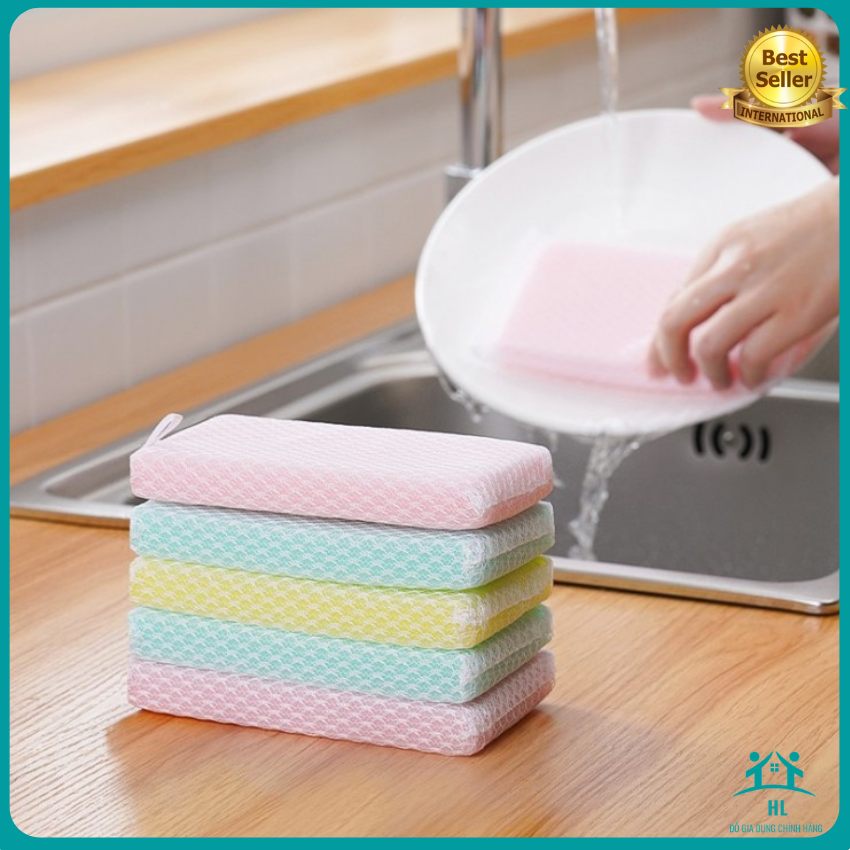Set 6 Mút Lưới Rửa Chén Bát Xuất Nhật Tạo Bọt Cực Thích