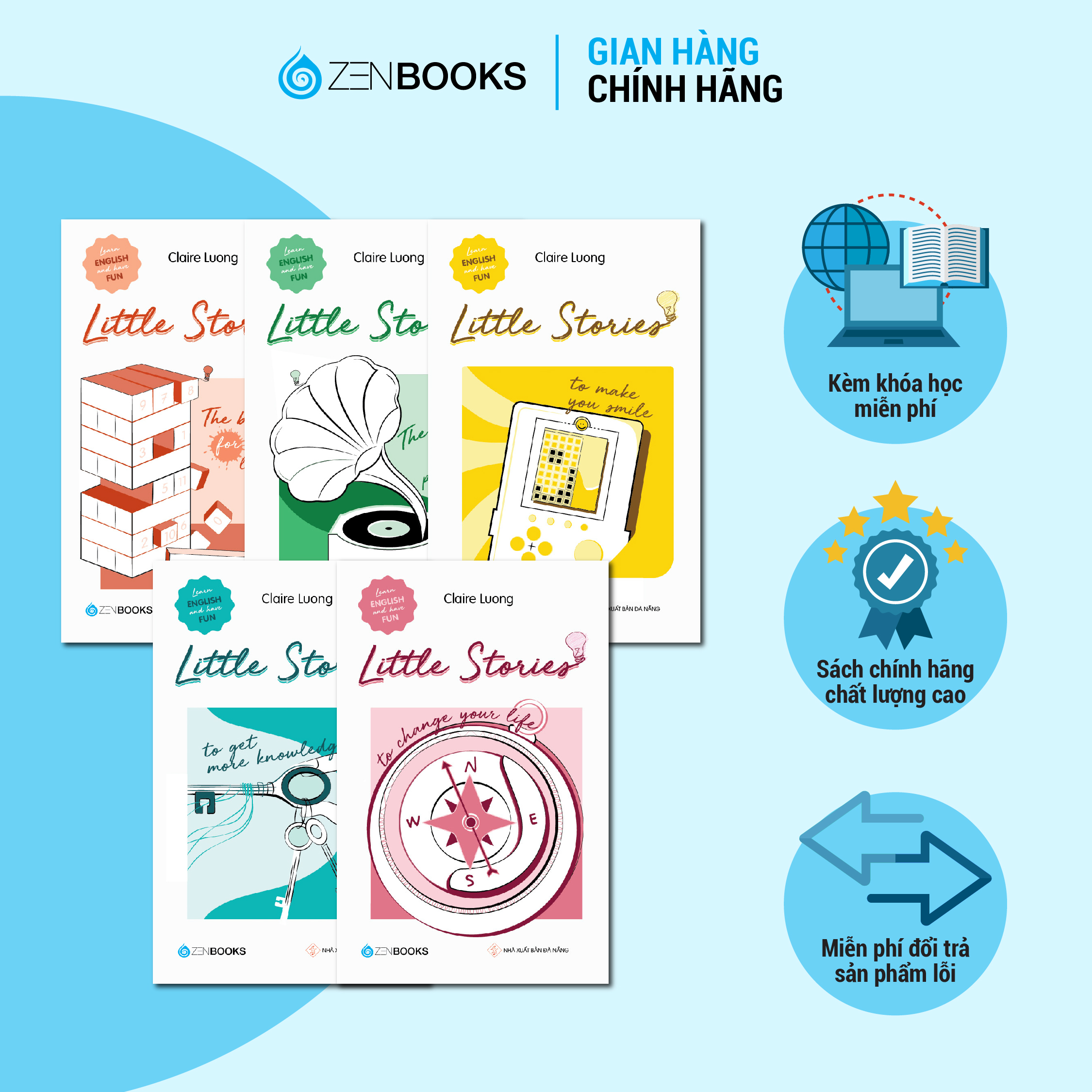 Sách - Bộ Little Stories 5 Cuốn (Your Life, More Knowledge, Smile, Peaceful Nights, Leisure Time) (Combo 2)