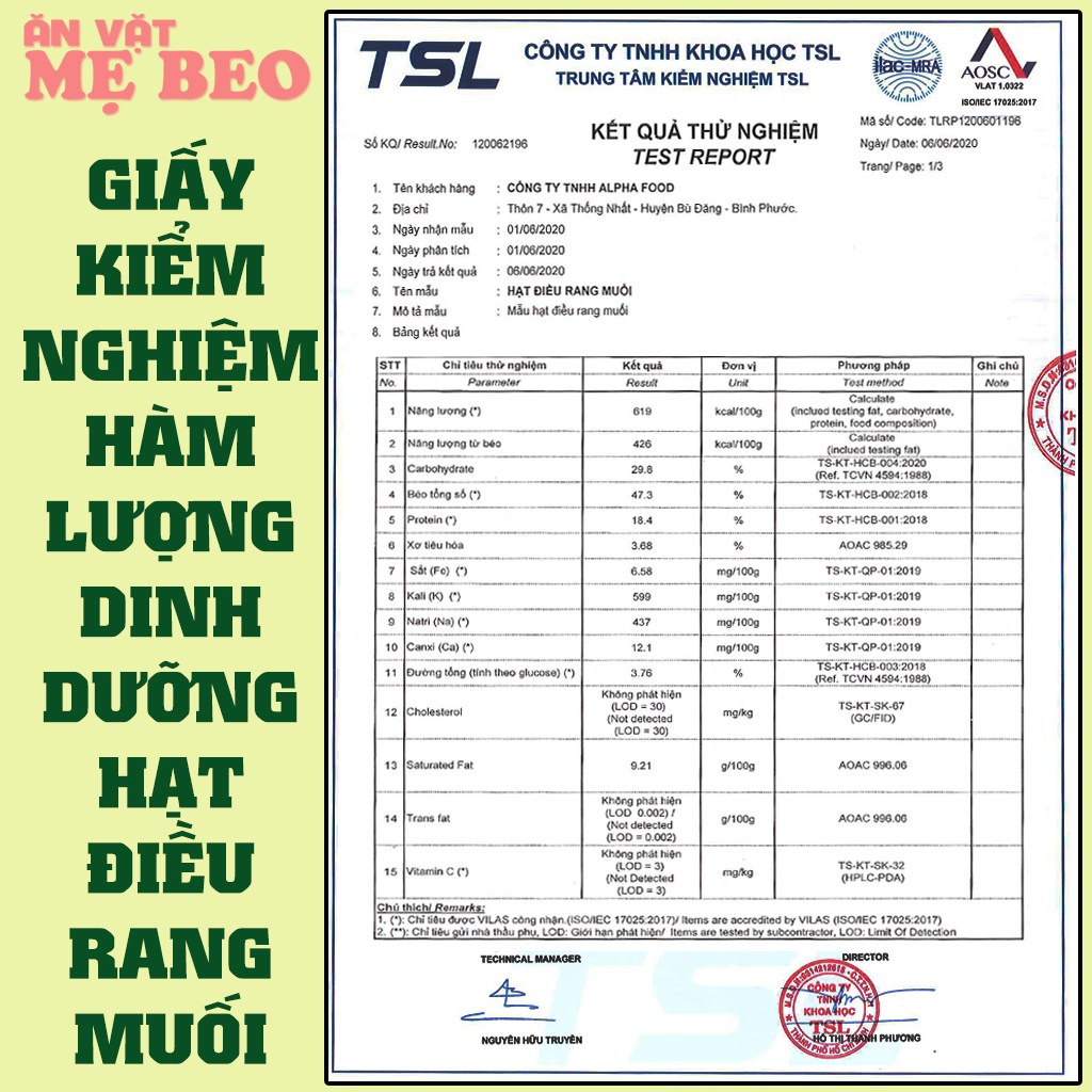 Hạt Điều Rang Muối Sạch Vỏ Lụa Loại Bể Shop Mẹ Beo