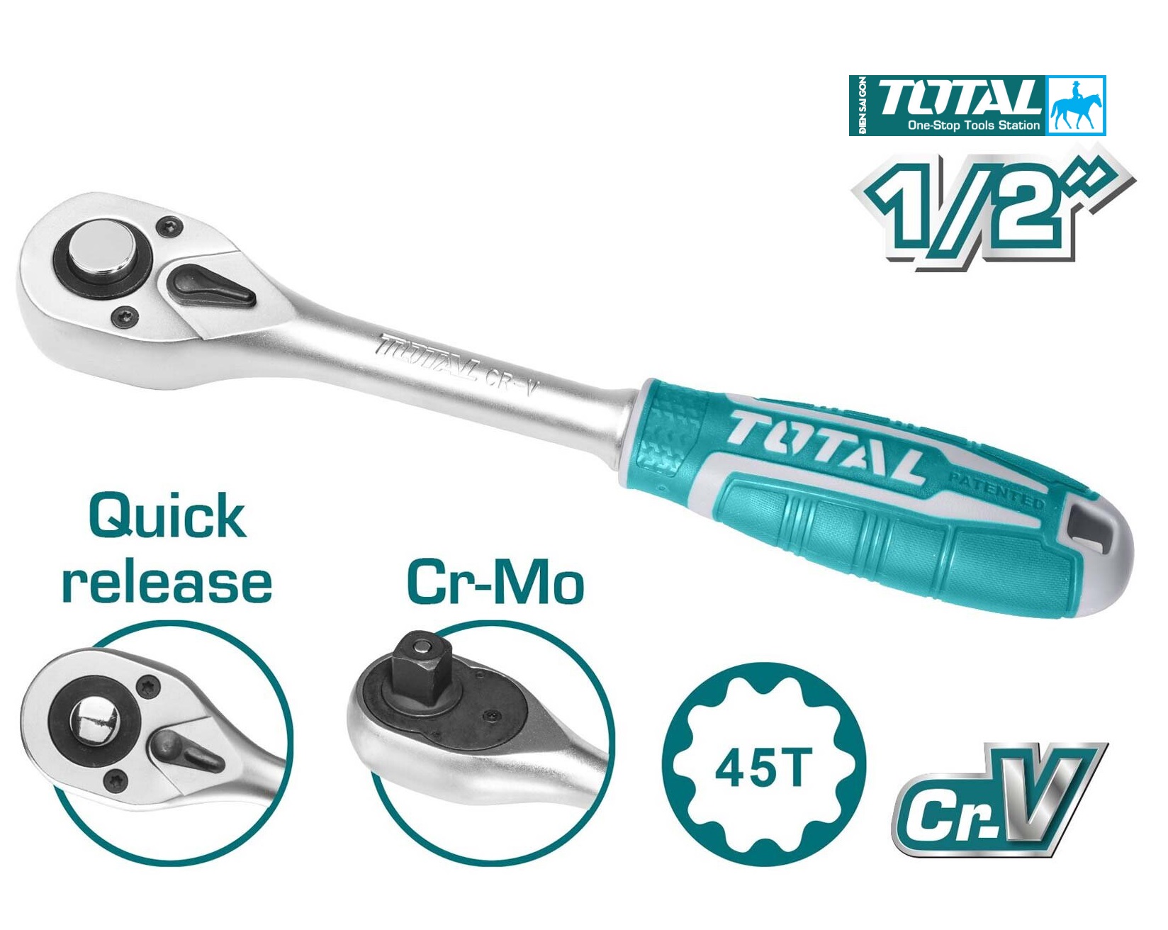 Bộ 14 đầu tuýp 1/4 3/8 1/2 crv din3124 total thktets0114 hktets0114