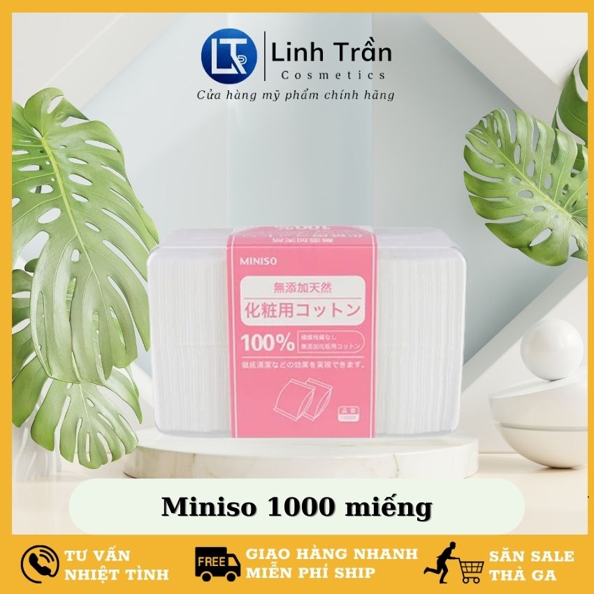 Bông Tẩy Trang Miniso 100% Cotton 1000 Miếng