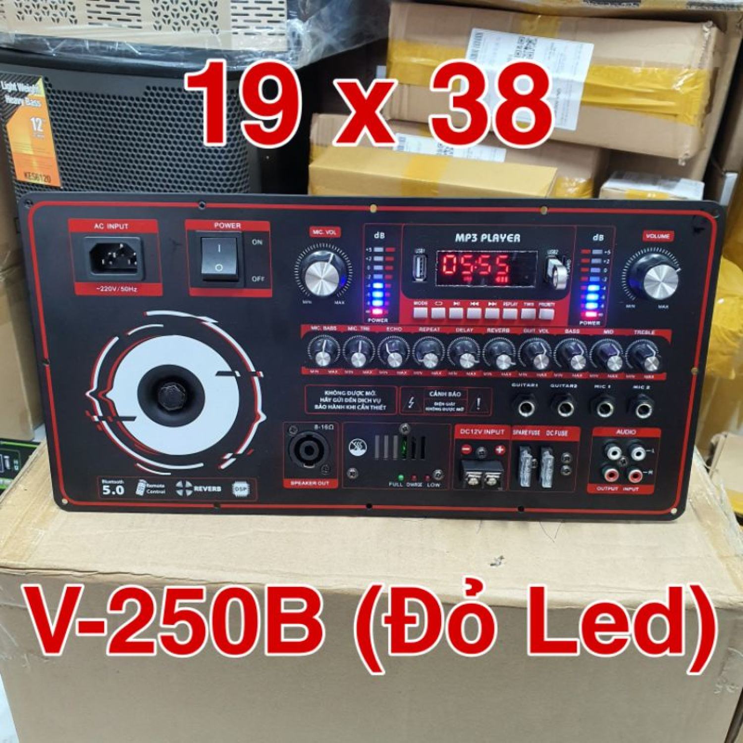 Mạch loa kéo 40 đôi reverb led nháy nhạc nguồn xuyến 19x38