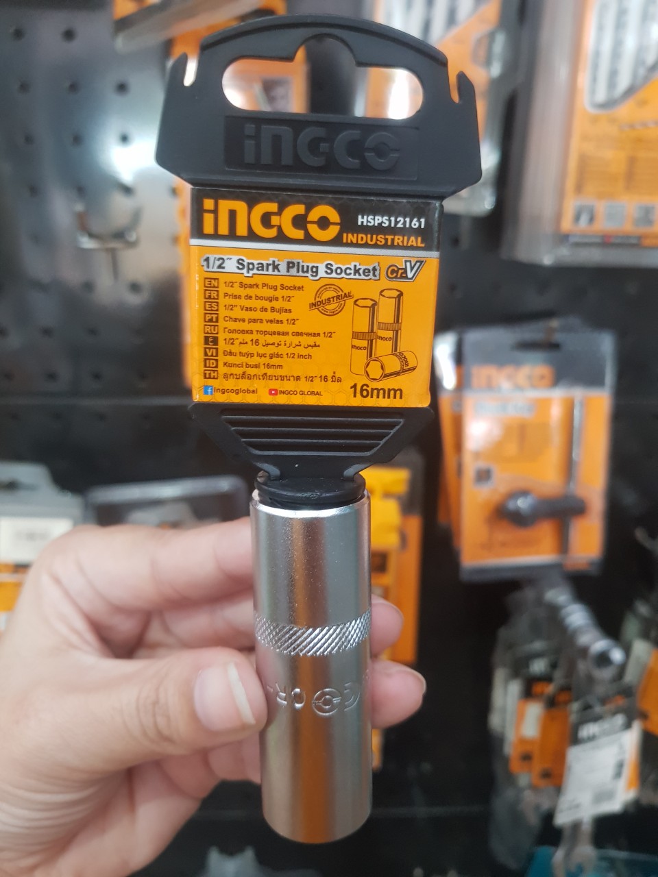 Đầu tuýp mở  bugi 1/2"- 16mm INGCO HSPS12161