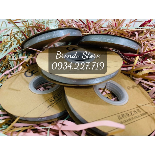 Ruy băng lụa 1cm chữ đẹp lung linh- VPP Brendo