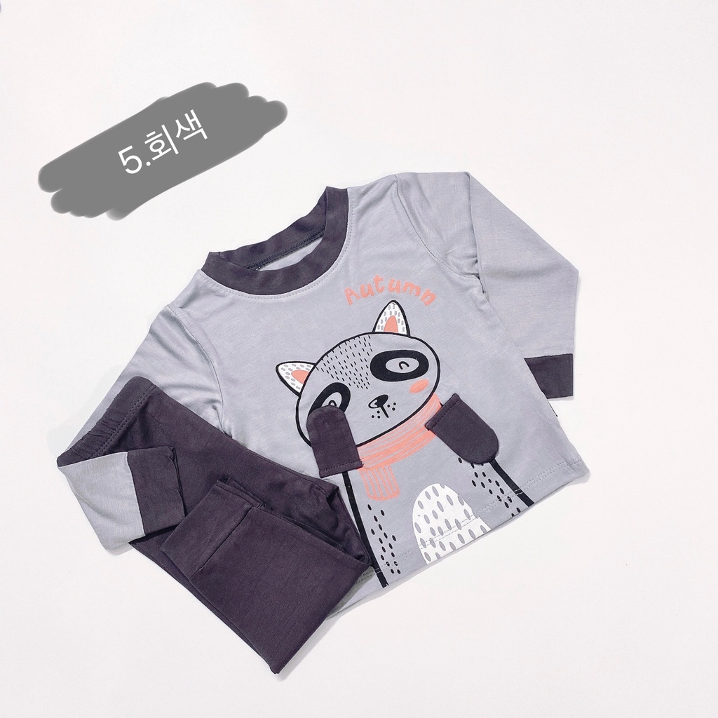 [SALE] Bộ Dài Tay Cho Bé Trai Bé Gái KIMCHI Vải Thun Lạnh Tai Thú Winter 3D Đồ Bộ Cho Bé Mặc Nhà Thu Đông KWTD2110