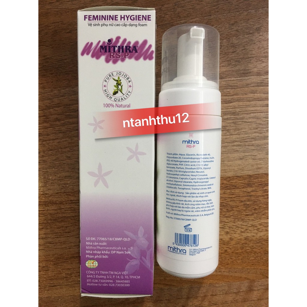 Vệ sinh phụ nữ cao cấp MITHRA RS-P Foam