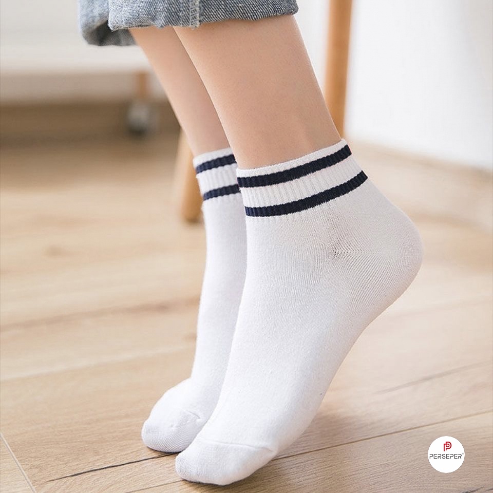 Tất nữ HÀN QUỐC kẻ vằn cổ dễ thương kute mẫu mới
