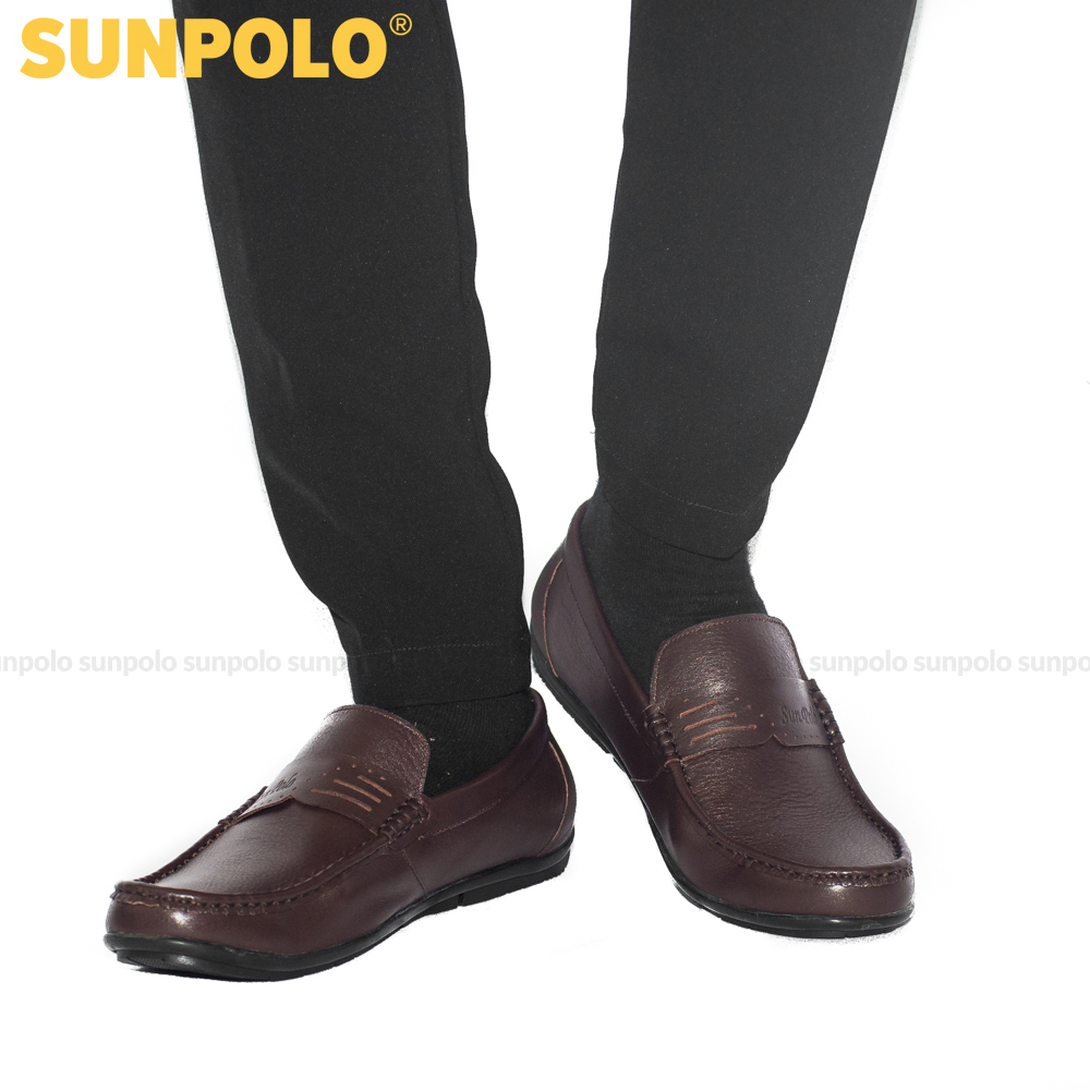 Giày Lười Nam Da Bò SUNPOLO SUMU2511 (Đen, Nâu)