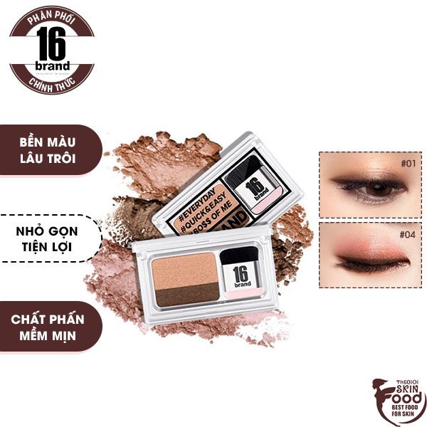 Bảng Màu Mắt Và Cọ Tiện Dụng 16Brand Eye Magazine 2.5g giá rẻ